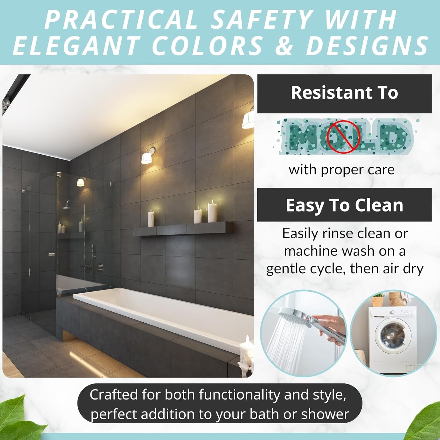 Large Non Slip Bathtub & Shower Mat 