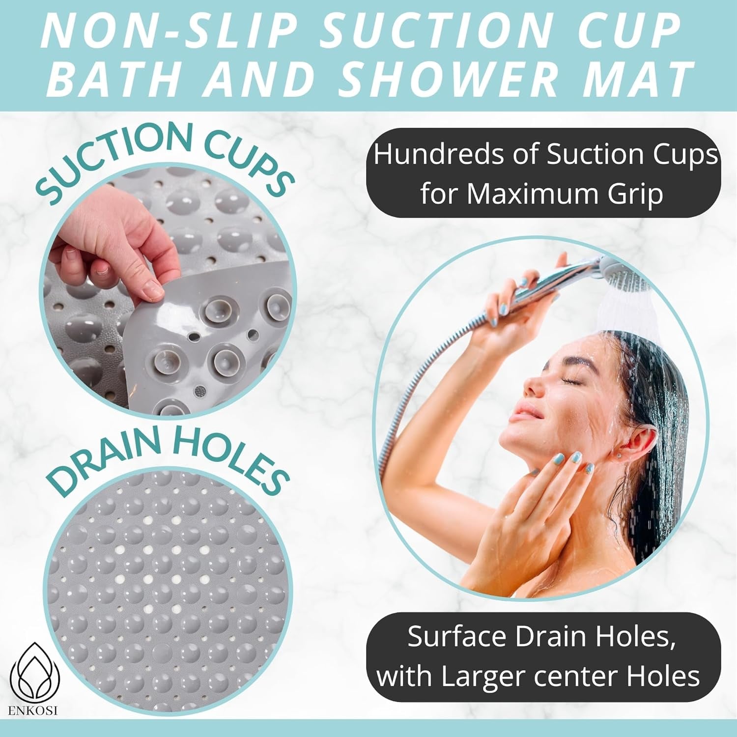 Large Non Slip Bathtub & Shower Mat 