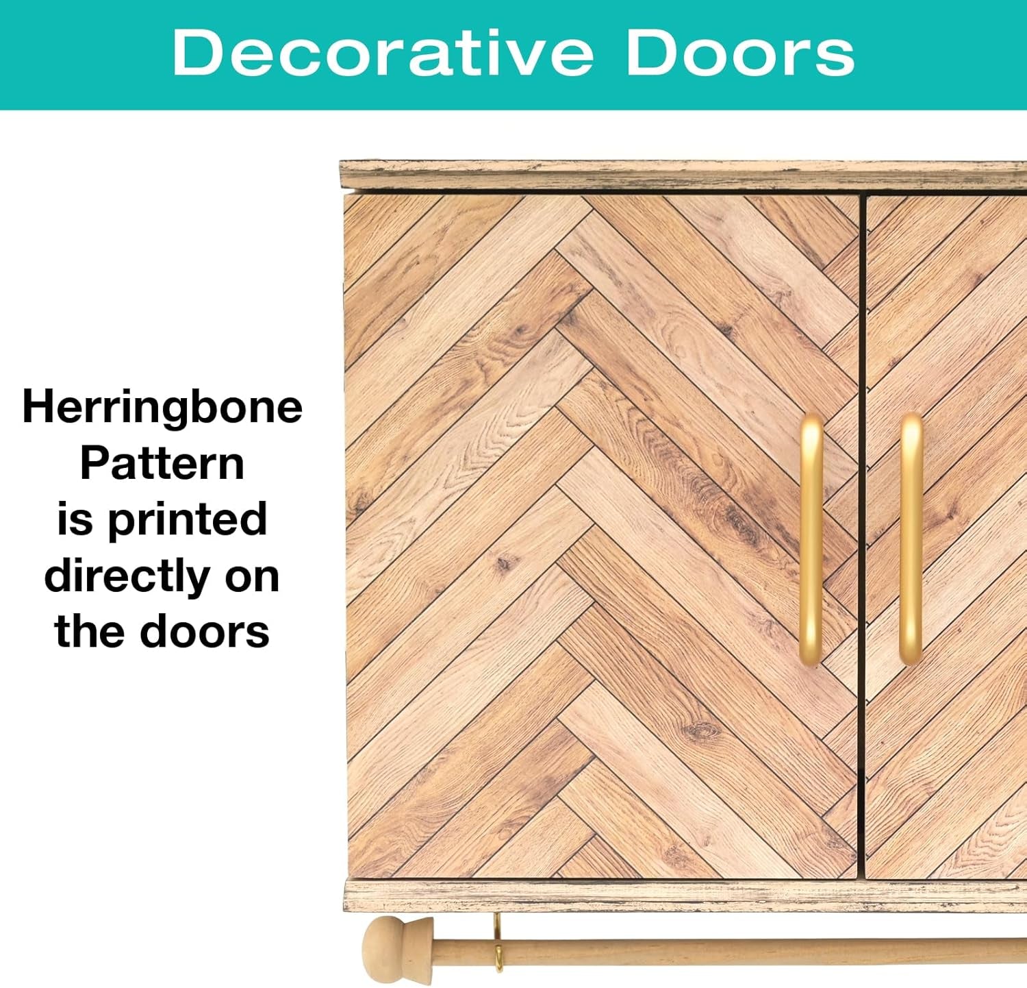 Wall Mounted Jewelry Organizer with Herringbone Wood Pattern