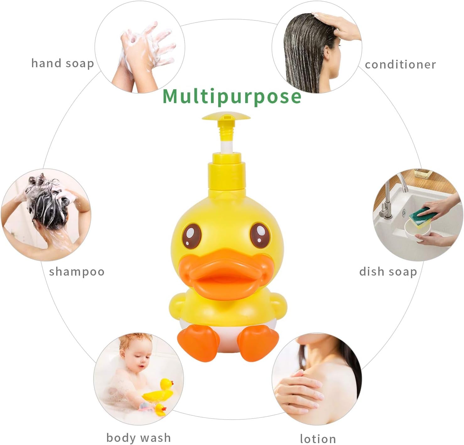 Cute Duck Soap Dispenser for Kids 
